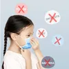 I lager 10st Retail Packaging 3-12 år Kids Mask Designer Ansiktsmask Barn Engångsmask PM2.5 Skyddande mun Dammsäker Nej Ventil