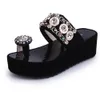 Summer Slippers Dames Slippers Casual Platform Schoenen Crystal Button Beach Wiggen Sandalen Chinelo Femme Big Size 35-42