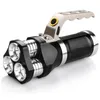 في الهواء الطلق الصمام الكشاف مصباح يدوي USB قابلة للشحن 3LED التكتيكية مصباح يدوي أضواء التخييم الصيد الخفيفة مع شاحن البطارية