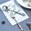 Retro Hollow Out Smooth Surface Tableware Stainless Steel Coffee Spoon Fruit Fork Butter Knife Dessert Ice Cream Scoop Dinnerware BH0500 TQQ