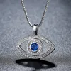 Blue Evil Eye Anhänger Halskette Luxus Kristall CZ Schlüsselbein Halskette Silber Roségold Schmuck Drittes Auge Zirkon Halskette Mode Geburtstagsgeschenk