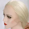 #613 Wig Syntetisk spetsfront peruk 13x4 Värmebeständig fiber Långt rakt syntetiskt hår peruk Glueless Blonde Syntetiska spetsar Cosplay