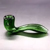 Black Smoke Pipe High boron silicon high temperature resistant glass hand blown tobacco special glass pipe 4 color for choose