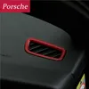 Bil Styling Klistermärke Chrome Dashboard Luftkonditionering Utloppskonditionering Skal Ram Dekoration Trim för Porsche Macan Auto Tillbehör