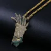 Nowa Moda 18K Złoto Multicolor Cubic Cyrkonia Indyjski Styl Spersonalizowany Uka Maska Hip Hop Naszyjnik Indyjski Człowiek Kreatora Kształtowany Biżuteria Dla Mężczyzn