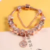 Vente en gros - Bracelet pendentif arbre paisible adapté au style Pandora bricolage bracelet plaqué or rose bijoux livraison gratuite