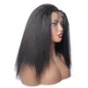 Italian Yaki Lace Front Wig 13x4 Kinky Straight Human Hair Wigs for Black Women Glueless Virgin Brazilian Human-Hair