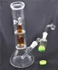 1pcs bécher en verre bong cage à oiseaux perc conduites d'eau dab plate-forme pétrolière bongs avec silicone contiennent attrape-cendres 14mm mâle quartz banger clou