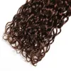 Wet and Wavy Peruvian Chocolate Brown Human Hair 3 Bundles # 4 Extensions de cheveux vierges brun foncé Double trames Tissage de cheveux de vague d'eau