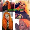 Hot Popular Long Loose Wave Orange Färgpärvar Värmebeständig Naturlig Hårlinje Syntetisk Lace Front Paryk för Black Women Cosplay Party