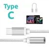 Nylon intrecciato USB 3.1 TIPO C a 3,5 mm Cavo adattatore audio Cuffie Jack per auricolari AUX Conventor per Samsung Huawei xiaomi