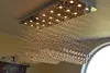 Iluminação de lustres de cristal de retangular contemporânea Ilha de chopela de chuva Luminária de teto de descarga para sala de cozinha Ilha da cozinha da sala de jantar