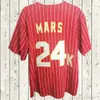Men Bruno Mars 24k chuoligans czerwony baseball koszulki Bet Bet Bet Jerseys