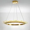 Nordic Kronleuchter aus Kristall-Gold / Schwarz minimalistischen Stil transparente Kristall-Lampe Designer-Ring Wohnzimmer Esszimmer Leuchte
