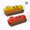 3.2inch Spoon silicone Pipe Smoking Accessories smoking Hand Pipes Handmade Oil Burner Tobacco with Hot Dog Style SRS638