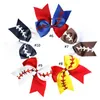 Diadema de Softbol para bebé, 10 colores, diademas de béisbol para niña, lazo de Rugby, lazos para el pelo con cola de milano, accesorios para el cabello de porristas 1251933