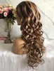 Two Tone Ombre Highlight Spets Front Wigs Loose Wave 10a Malaysian Virgin Remy Human Hair Full Lace Wigs For Black Woman Free Frakt