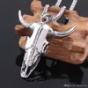 Silver Bull Head Pendant Rostfritt stål smycken Ko huvudhalsband för män smycken MP967023146