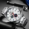 Curren mode causale sport horloges heren luxe kwarts horloge roestvrijstalen chronograaf en datum lumineuze handen polswatch303j