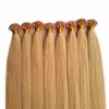 Svart brun blondin indisk remy mänsklig prebonded hårförlängningar italiensk keratin hår platt tips du tips fusion 100 s / pcs 50g 70g 100g