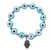 Nova Moda 5 Cores Evil Eye Bracelete Frisado com Contra Os Olhos Do Mal Fatima Hamsa Mão Encantos Sorte Pulseira Pulseira de Proteção de Jóias-77