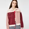 Women's Jackets MCO 2021 Casual Red Pink Spliced Plus Size Jacket Simple Streetwear Large Code Women Bomber 5XL 6XL 7XL Basic Girl Coat1