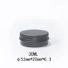 30ml Black Aluminum Jars Refillable Containers Screw Caps 30g Cosmetic DAB Oils Dry Herb Tobacco Storage Wax Makeup Lip Gloss Cosmetic Packaging Metal Tin Box Cans