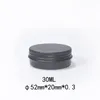 30ml Black Aluminum Jars Refillable Containers Screw Caps 30g Cosmetic DAB Oils Dry Herb Tobacco Storage Wax Makeup Lip Gloss Cosmetic Packaging Metal Tin Box Cans