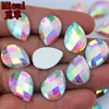 MICUI 200PCS 8 13 mm 10 14 mm 13 18 mm Waterback Flatback ACRYLIC FACETED HIMELES GLUE SUR LE TELLE PERLES acryliques sans trou ZZ7192194