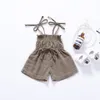 Kids Designer Romper Kläder Babyflickor Solid Bomull Sling Romper Spädbarn Smycken Suspender Jumpsuits 2019 Sommar Ins Barnkläder