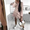 2019 moda cor pura blazer inverno mulheres casaco plus tamanho manga comprida casaco sexy mulheres blazers jaquetas escritório senhora blazer tops