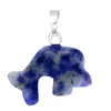 Ensemble de pendentifs en pierres précieuses naturelles, 12 pendentifs en agate en forme de rhinocéros de couleurs mélangées, vente en gros