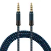 Câble auxiliaire Audio AUX en tissu tressé, rallonge de 1.5m, 3.5mm, cordon de voiture stéréo en Nylon pour haut-parleur de téléphone