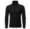 Man High Lead Design Long Sleeve Sweater Jacket Solid Knitted Mens Warm Turtleneck Collar Slim Pullover Sweaters