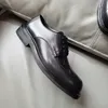 Scarpe da uomo di design di lusso di vendita calda Calzature intrecciate di alta qualità per abito da sposa Scarpe da cerimonia con allacciatura a punta tonda