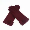 Fashion-2018 Winter Women Cashmere Gloves Warm Floral Wool Gloves Touchscreen Mittens Elegant Ladies Outdoor Ski Driving Guantes