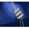 Long Chain Necklace Sweater Spiral Rhinestone Pearl Necklace Crystal Flower Pendant Necklace Sweater Chain Jewelry for Women Wholesale