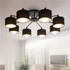 Líderes de teto LED para sala de estar E27 candelabro iluminação com lumbshades lâmpadas modernas lâmpadas de cozinha