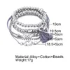 2019 Mode Smycken Armband Set Anklet Set 5PCS / Set Bead Chain Bead Strands Tassel Lotus Flower Charm Silver Plated