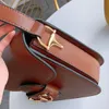 New Luxury Retro Saddle Handbag Insert Buckle Genuine Leather Designer Bag Shoulder Messenger Bag Flap Crossbody Bag 26cm Shoulder Handbag