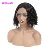 Brazilian Deep Wave Bob Lace Front Human Hair Wigs Transparent 13x4 Lace Frontal Deep Curly Remy Hair Wigs with Baby Hair Pre Plucked