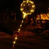 Ballon LED Eclairage transparent Bobo Ball Ballons avec pôle de 70cm 3M String Ballon Xmas Décorations de fête de mariage CCA11728 60PCS
