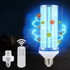 E27 60W 195LED UVC 전구 가정용 UV 살균 램프 살균 실내 빛의 Lampholder 원격 제어