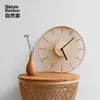 Horloges murales Horloge pastorale en bois Japonais Bois Simple Silencieux Créatif Horloge électronique Murale Bois Montre Pour Room50WC1