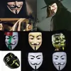 Maschera V per Vendetta Maschera bianca nera gialla con eyeliner Nostril Anonymous Guy Fawkes Fancy Costume per adulti Maschera per feste di Halloween DBC VT0771