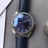 Nowy Globemaster Blue Dial Automatyczne męskie zegarek stalowa obudowa Fled Blue Blue Dial Blue Letather Pasek 130 33 39 21 03 001 zegarki E216S