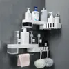 Hörn dusch hylla kreativ sömlös roterande stativ hem väggmonterad lagring rack multifunktions badrum tillbehör sätter köksförvaring
