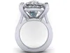 Ogromne pierścionki z pierścionkiem z niebieskim diamentem pierścionki zaręczynowe dla kobiet biżuteria ślubna pierścionki ślubne Rozmiar 512 7830476