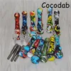 14mm 쿼츠 팁 물 담뱃대와 실리콘 유리 NC 키트 DAB 밀짚 오일 rigs 실리콘 흡연 파이프 연기 액세서리 DHL