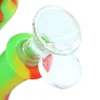 8 '' Novos bongos de vidro inquebráveis ​​205mm * 60mm tubo de água de silicone fumar tubos de bongo tubulações Dab equipamento com tigelas de óculos fumando plataformas petrolíferas
